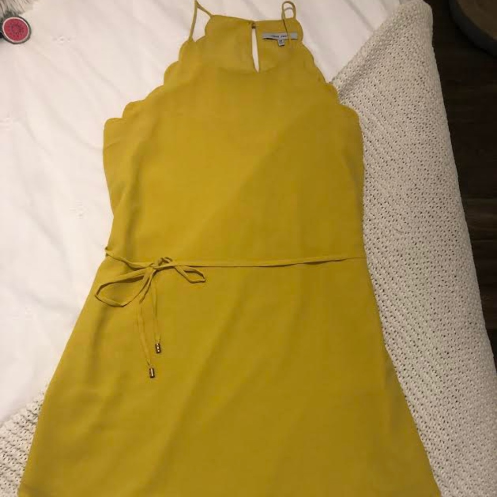 Woman's Golden Scalloped trim Dress